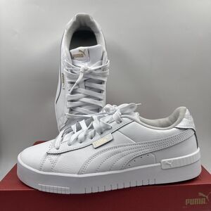 PUMA Court Sneaker, White, Women's Casual Low Top Leather Shoes Size 9